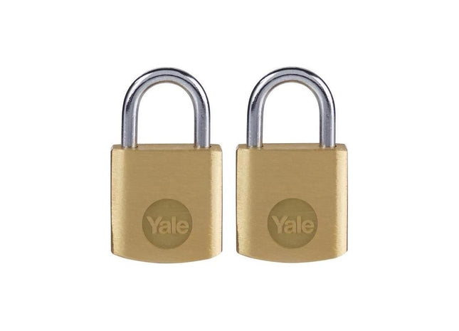 Yale Locks Brass Padlock 20mm (2 Pack) Yale Locks - RockBottom Northampton