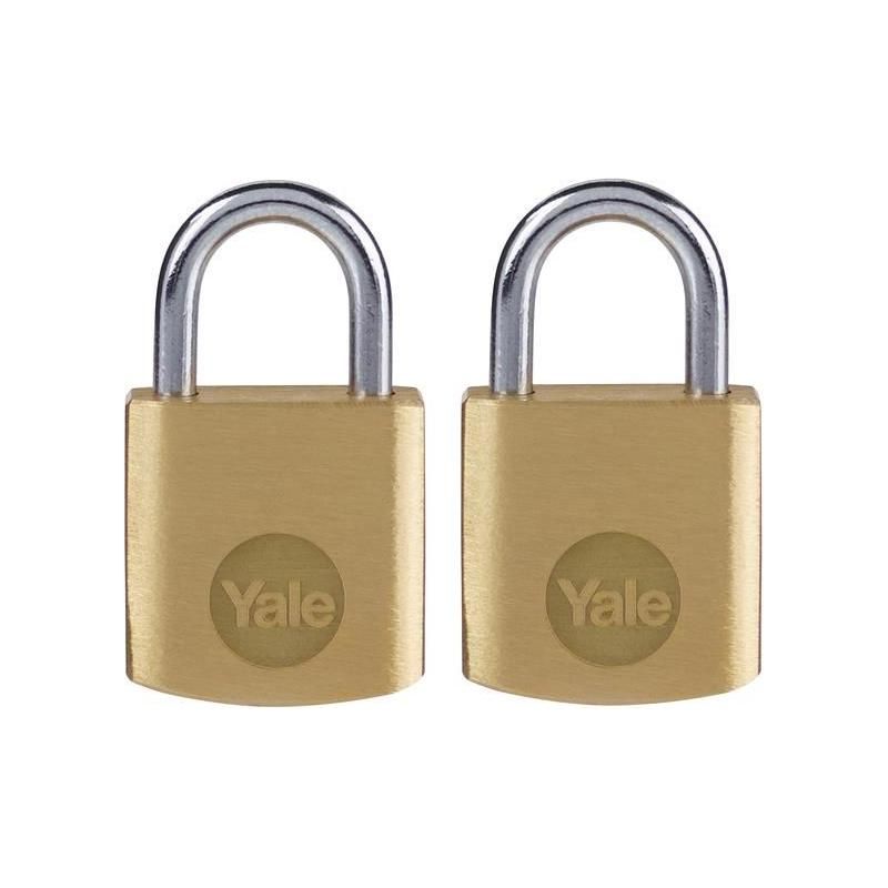 Yale Locks Brass Padlock 20mm (2 Pack) Yale Locks - RockBottom Northampton
