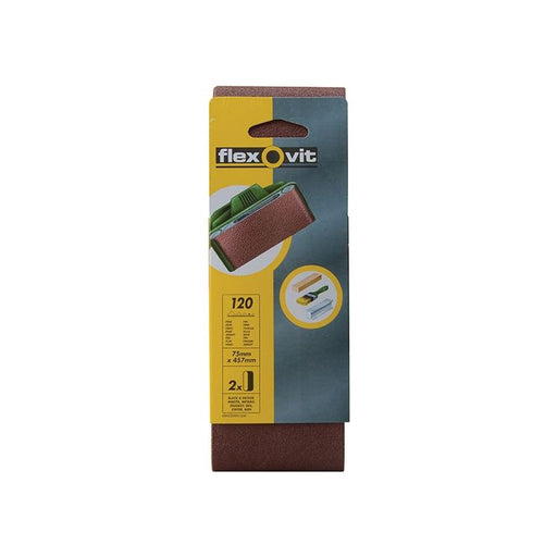 Flexovit Cloth Sanding Belt 457 x 75mm Fine 120G (Pack 2) Flexovit - RockBottom Northampton