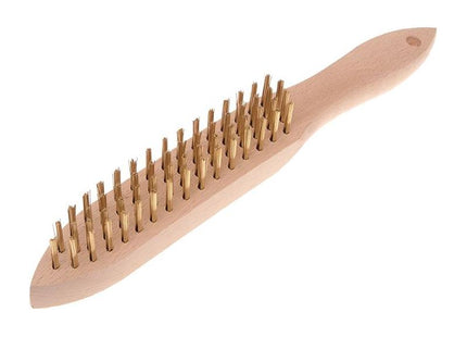 Faithfull 680/B4 Brass Wire Scratch Brush - 4 Row Faithfull - RockBottom Northampton