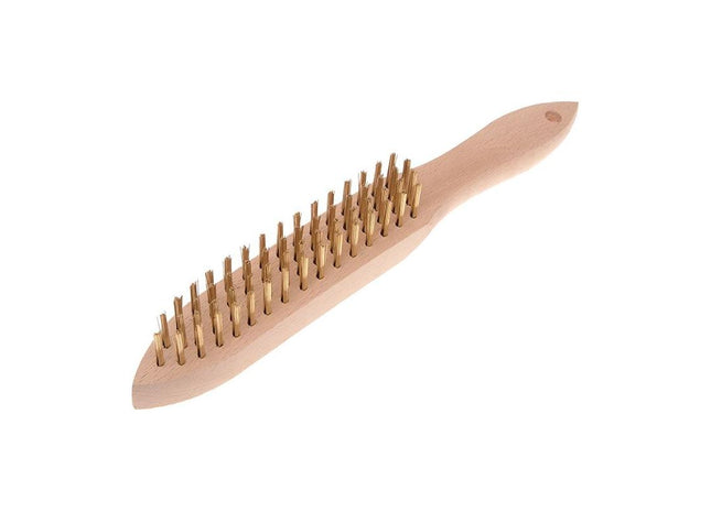 Faithfull 680/B4 Brass Wire Scratch Brush - 4 Row Faithfull - RockBottom Northampton