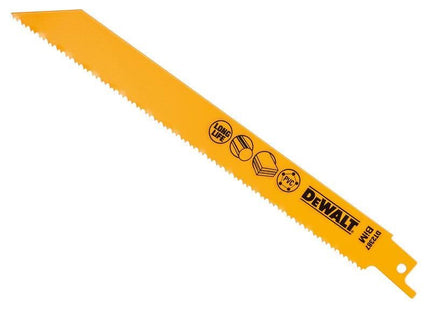 Dewalt Power Tools Bi-Metal Reciprocating Blade for Plastic & Pipes 203mm (Pack 5) DeWALT Power Tools - RockBottom Northampton