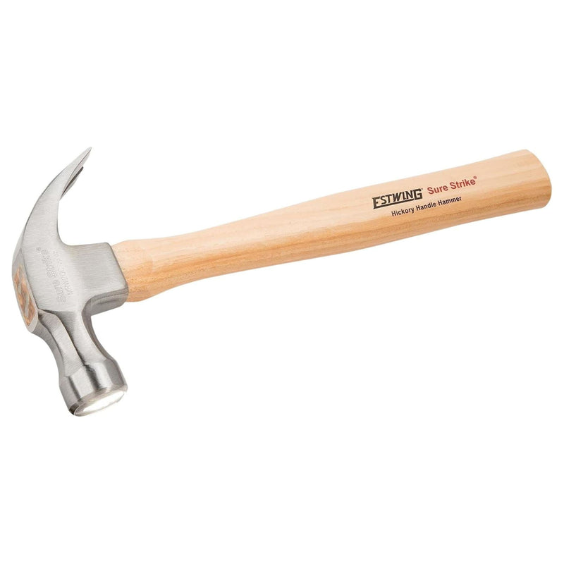 Estwing EMRW20C Sure Strike Curved Claw Hammer with Hickory Handle, 20oz/570g Draper - Town Tools