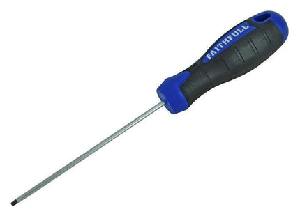 Faithfull Soft Grip Screwdriver Flared Slotted Tip 5.5 x 100mm Faithfull - RockBottom Northampton