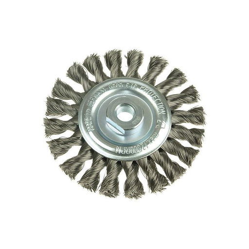 Lessmann Knot Wheel Brush 115 x 14mm M14 Bore, 0.50 Steel Wire Lessmann - RockBottom Northampton