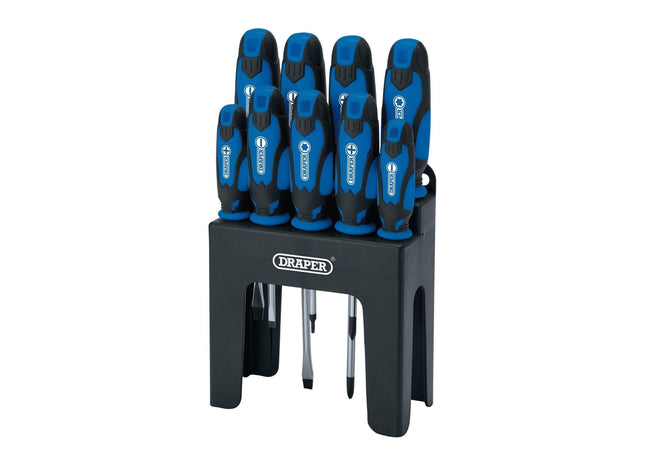 Draper Soft Grip Screwdriver Set, Blue (9 Piece) 15960 Draper - Town Tools 