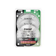 Trend CraftPro Cordless Saw Blade 165 x 20mm x 24T/40T (Pack 3) Trend - RockBottom Northampton