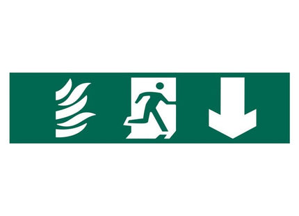 Scan Running Man Arrow Down - PVC Sign 200 x 50mm Scan - RockBottom Nothampton