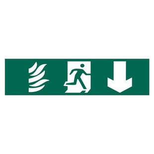 Scan Running Man Arrow Down - PVC Sign 200 x 50mm Scan - RockBottom Nothampton