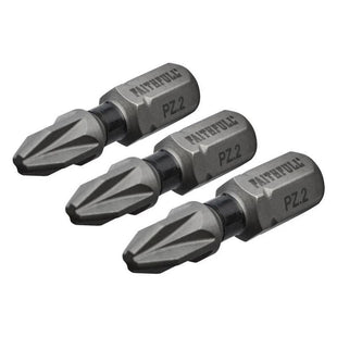 Faithfull Pozi Impact Screwdriver Bits PZ2 x 25mm (Pack 3) Faithfull - RockBottom Northampton