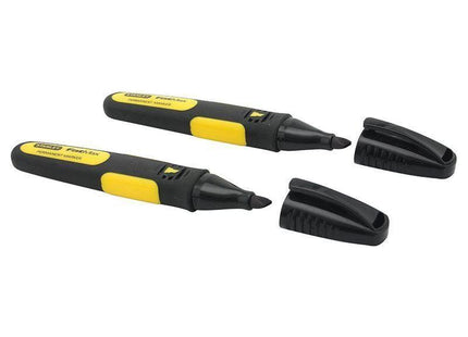 Stanley® Hand Tools Chisel Tip Marker Black (Pack 2) STANLEY® Hand Tools - RockBottom Nothampton