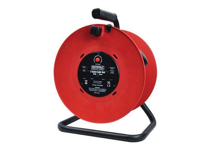 Faithfull Power Plus Open Drum Cable Reel 240V 13A 2-Socket 50m Faithfull Power Plus - RockBottom Northampton