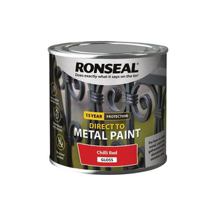 Ronseal Direct to Metal Paint Chilli Red Gloss 250ml Ronseal - RockBottom Nothampton