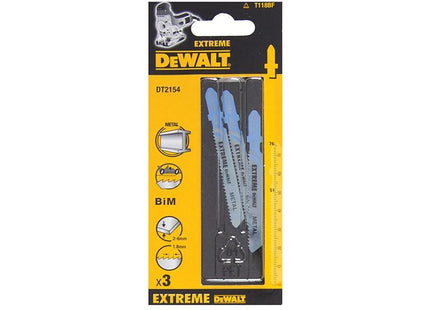 Dewalt Power Tools DT2154 EXTREME Metal Cutting Jigsaw Blades Pack of 3 DeWALT Power Tools - RockBottom Northampton