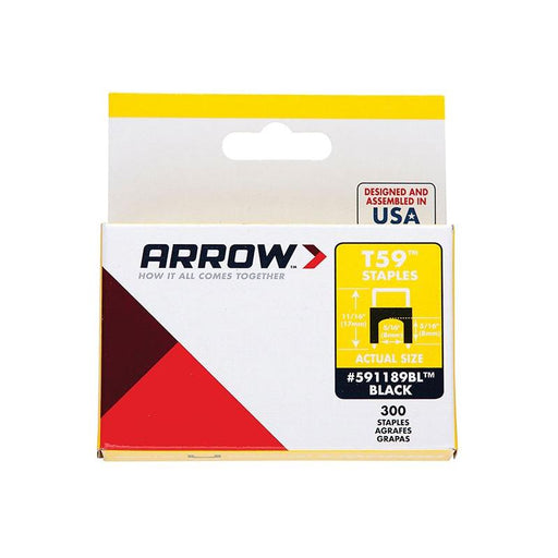 Arrow T59 Insulated Staples Black 6 x 6mm (Box 300) Arrow - RockBottom Northampton 