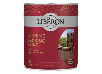 Liberon Extreme Decking Paint Medium Brown 2.5 litre Liberon - RockBottom Northampton