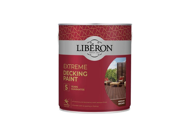Liberon Extreme Decking Paint Medium Brown 2.5 litre Liberon - RockBottom Northampton