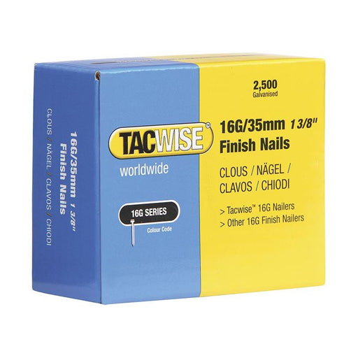 Tacwise 16 Gauge Straight Finish Nails 25mm (Pack 2500) Tacwise - RockBottom Northampton