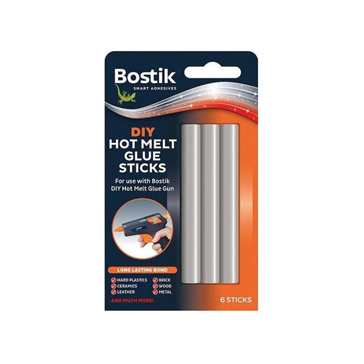 Bostik DIY Hot Melt Glue Sticks (Pack 6) Bostik - RockBottom Northampton