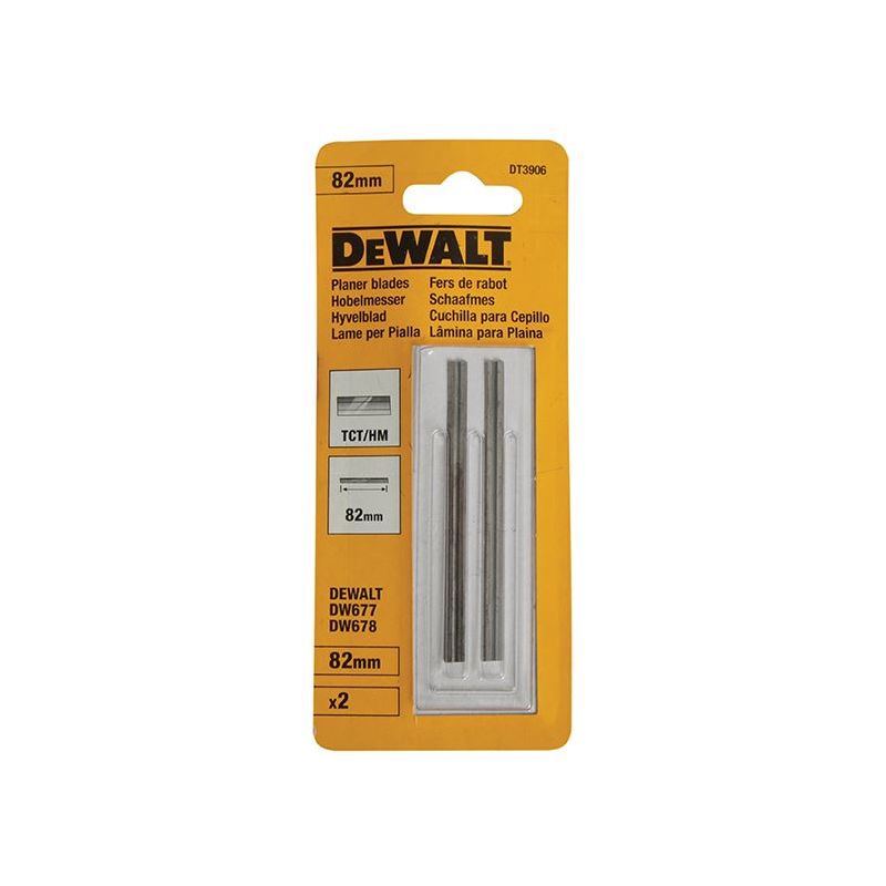 Dewalt Power Tools DT3906 TCT Reversible Planer Blades 82mm (Pack 2) DeWALT Power Tools - RockBottom Northampton