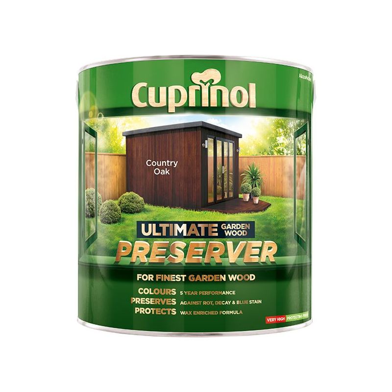 Cuprinol Ultimate Garden Wood Preserver Country Oak 4 litre Cuprinol - RockBottom Northampton