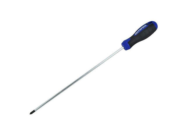 Faithfull Soft Grip Screwdriver Pozidriv Tip PZ1 x 250mm Long Reach Faithfull - RockBottom Northampton