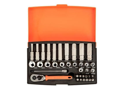 Bahco SL25L 1/4in Deep Drive Socket Set, 37 Piece Bahco - RockBottom Northampton