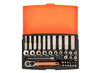Bahco SL25L 1/4in Deep Drive Socket Set, 37 Piece Bahco - RockBottom Northampton