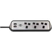 Brennenstuhl estilo Corner Extension Lead 240V 3-Gang 13A Black 2m Brennenstuhl - RockBottom Northampton