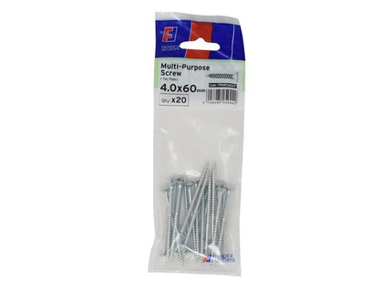 ForgeFix Multi-Purpose Pozi Screw CSK ST ZP 4.0 x 60mm ForgePack 20 ForgeFix - RockBottom Northampton
