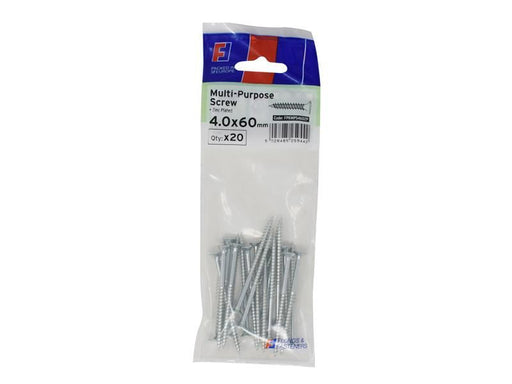 ForgeFix Multi-Purpose Pozi Screw CSK ST ZP 4.0 x 60mm ForgePack 20 ForgeFix - RockBottom Northampton