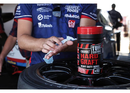 Draper 'Hard Graft' Tuff Texture Heavy Duty Wipes (Tub of 90) 84712 Draper - Town Tools 