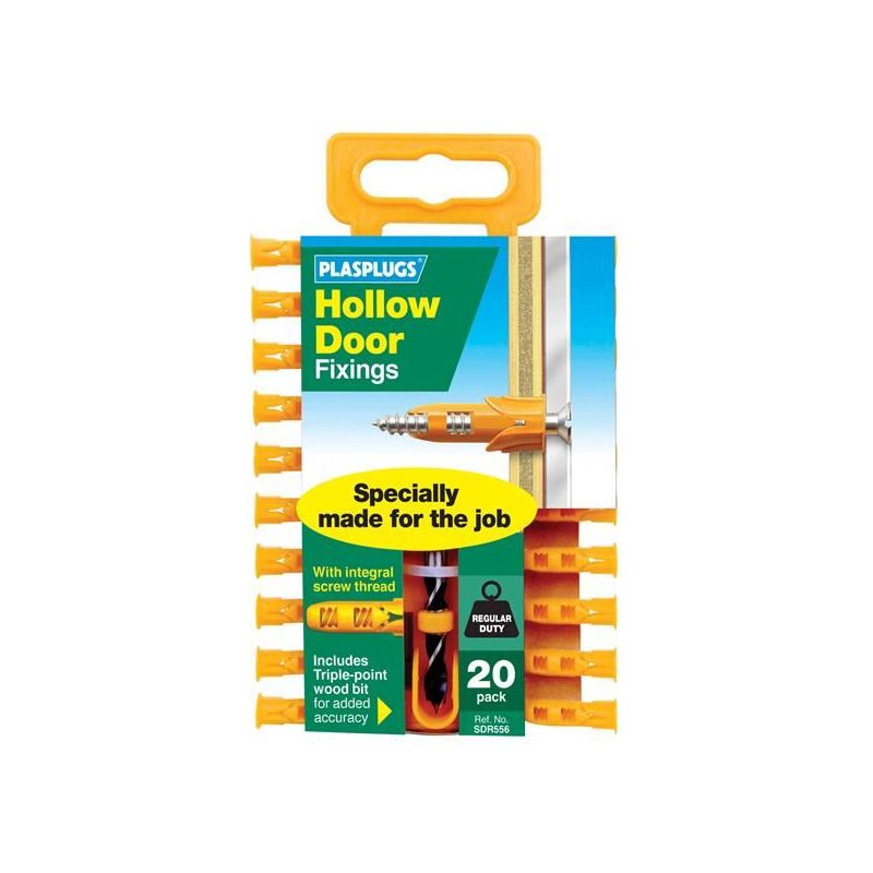 Plasplugs SDR556 Hollow Door Fixings (20) Plasplugs - RockBottom Nothampton