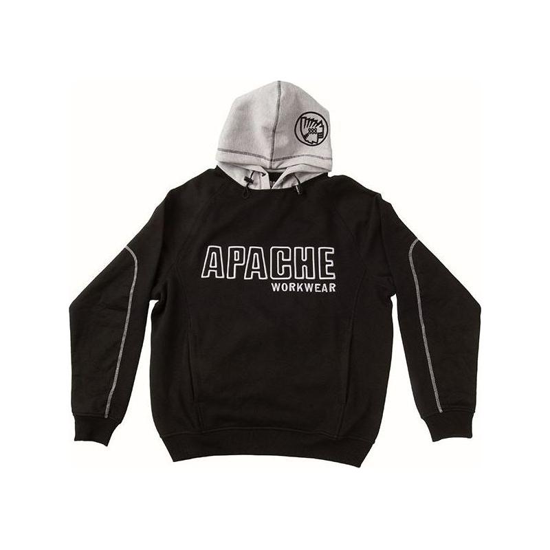 Apache Hooded Sweatshirt Black/Grey - L (41/43in) Apache - RockBottom Northampton 