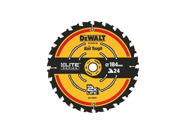 Dewalt Power Tools ELITE™ Series Framing Circular Saw Blade 184 x 16mm x 24T DeWALT Power Tools - RockBottom Northampton