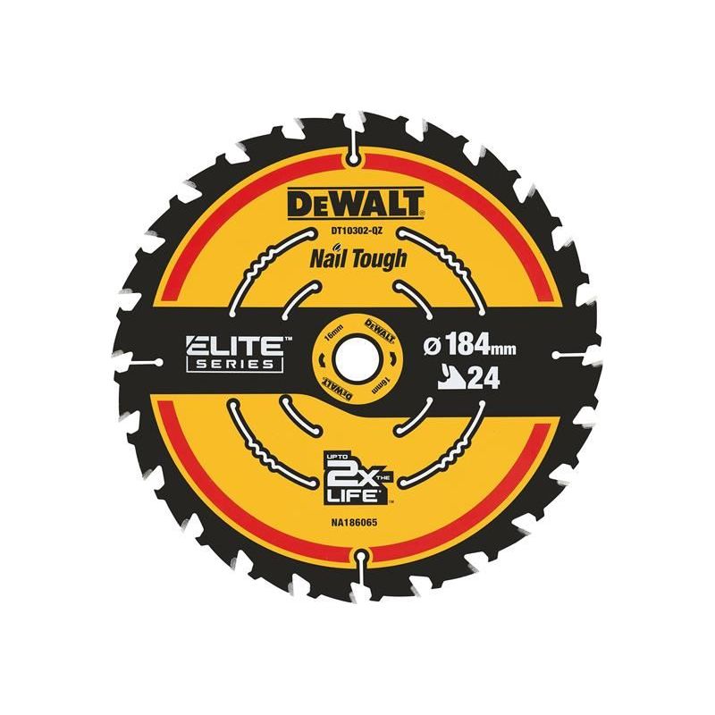 Dewalt Power Tools ELITE™ Series Framing Circular Saw Blade 184 x 16mm x 24T DeWALT Power Tools - RockBottom Northampton