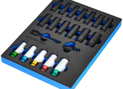 Draper Bunker Impact Socket Set in EVA Foam Inlay, 1/2" (20 Piece) Draper - Town Tools