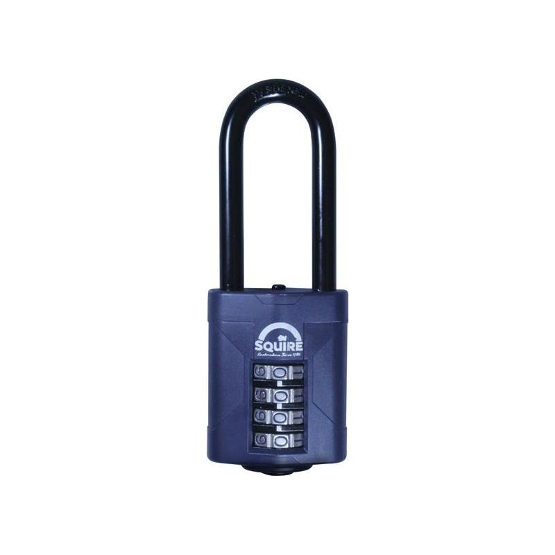 Squire CP50/2.5 Combination Padlock 4-Wheel 50mm Extra Long Shackle 63.5mm Boxed Squire - RockBottom Nothampton