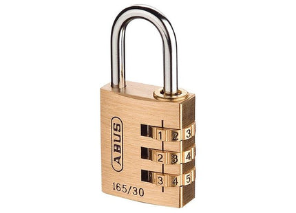 Abus Mechanical 165/30 30mm Solid Brass Body Combination Padlock (3-Digit) Carded ABUS Mechanical - RockBottom Northampton 