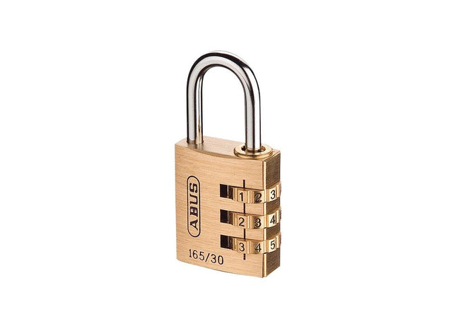 Abus Mechanical 165/30 30mm Solid Brass Body Combination Padlock (3-Digit) Carded ABUS Mechanical - RockBottom Northampton 