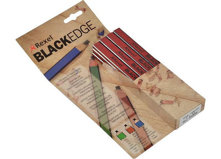 Blackedge Carpenter's Pencils - Red / Medium (Card 12) Blackedge - RockBottom Northampton