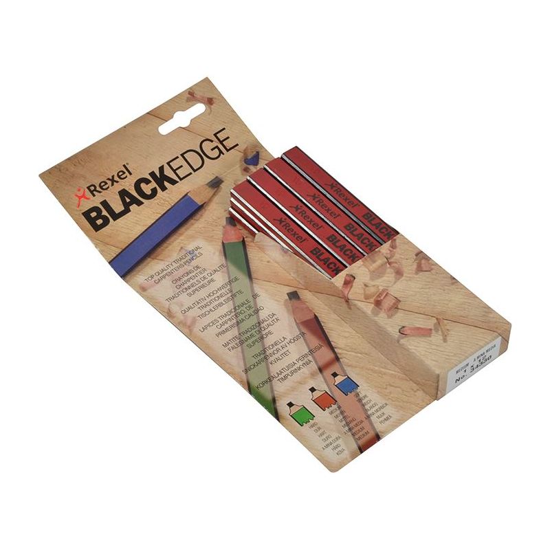 Blackedge Carpenter's Pencils - Red / Medium (Card 12) Blackedge - RockBottom Northampton