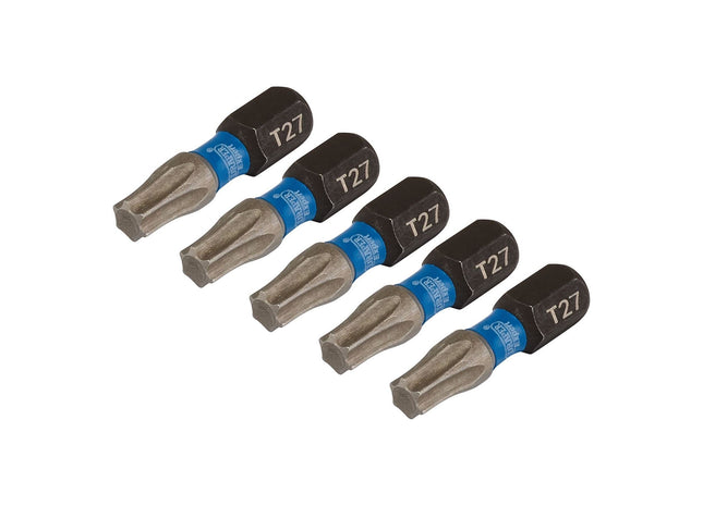 Draper Expert TX-STAR Impact Screwdriver Bits, T27 x 25mm, 1/4" Hex (Pack of 5) Draper - Town Tools 