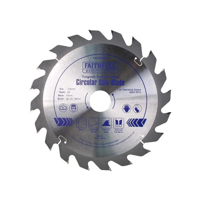 Faithfull TCT Circular Saw Blade 235 x 35mm x 20T POS Faithfull - RockBottom Northampton