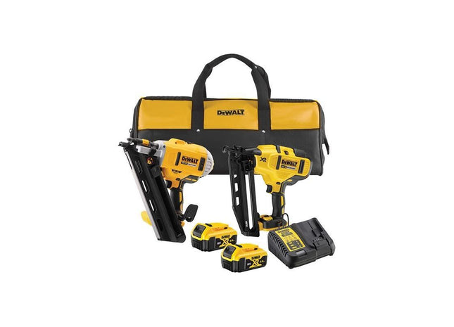 Dewalt Power Tools DCK2046P2 Twin Nailer Kit 18V 2 x 5.0Ah Li-ion DeWALT Power Tools - RockBottom Northampton