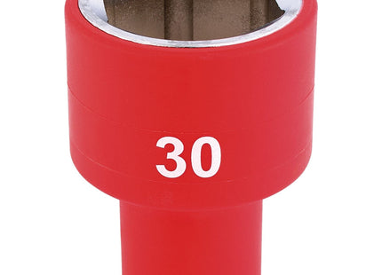 Draper Fully Insulated VDE Socket, 1/2" Sq. Dr., 30mm 32000 Draper - Town Tools 