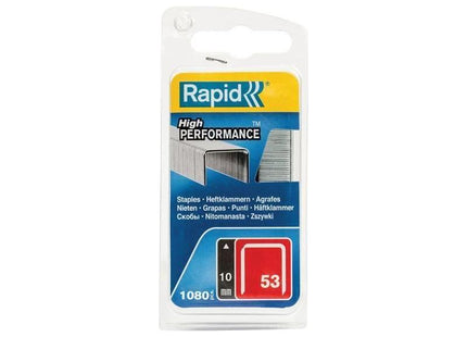 Rapid 53/10B 10mm Galvanised Staples (Pack 1080) Rapid - RockBottom Nothampton