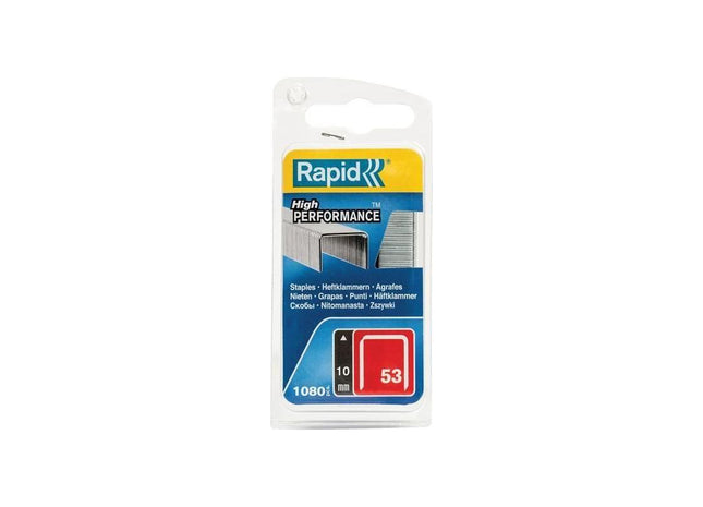 Rapid 53/10B 10mm Galvanised Staples (Pack 1080) Rapid - RockBottom Nothampton