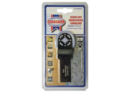 Faithfull Multi-Functional Tool Flush Cut Wood/Bi-Metal Blade 22mm Faithfull - RockBottom Northampton
