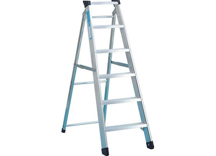 Zarges Industrial Swingback Steps, Open 1.51m Closed 1.66m 7 Rungs Zarges - RockBottom Northampton